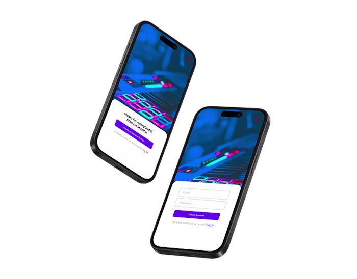 Music App Sign-in Prototype 