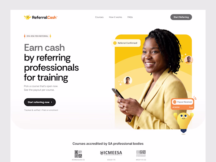 Landing page design and development