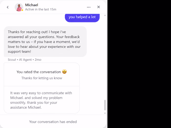 This screenshot captures feedback from