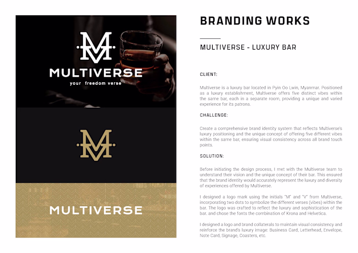 Multiverse Luxury Bar Branding