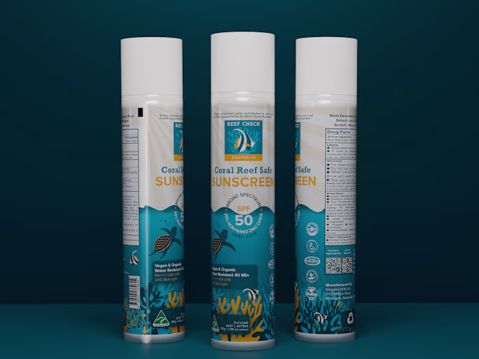 Coral Reef Safe Sunscreen Label Design