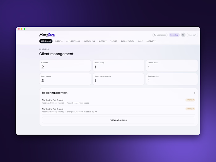I designed and built MessyCare