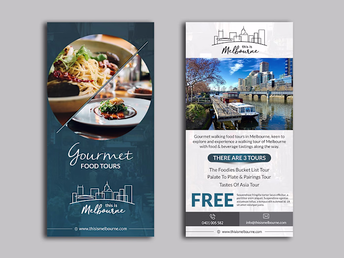 Tri fold Brochure design for a resturant, minimalist design ...