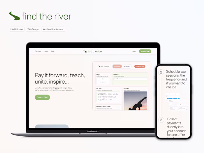 Find the River - UX/UI, Web Design & Webflow Dev