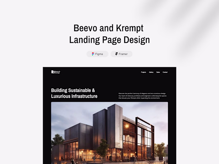 Beevo and Krempt Landing Page Design