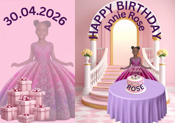 This elegant birthday poster showcases