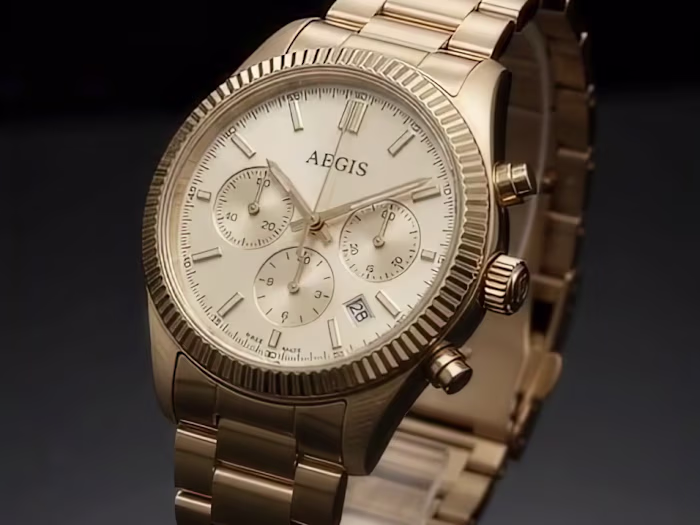 Gold. Precision. Presence. A cinematic ad for the AEGIS chro...