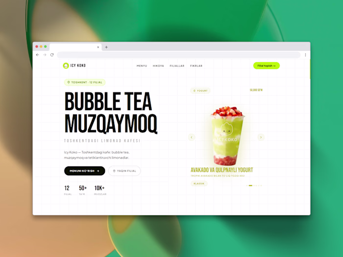 Icy Koko — Website for a 12+ Branch Bubble Tea & Ice Cream Chain