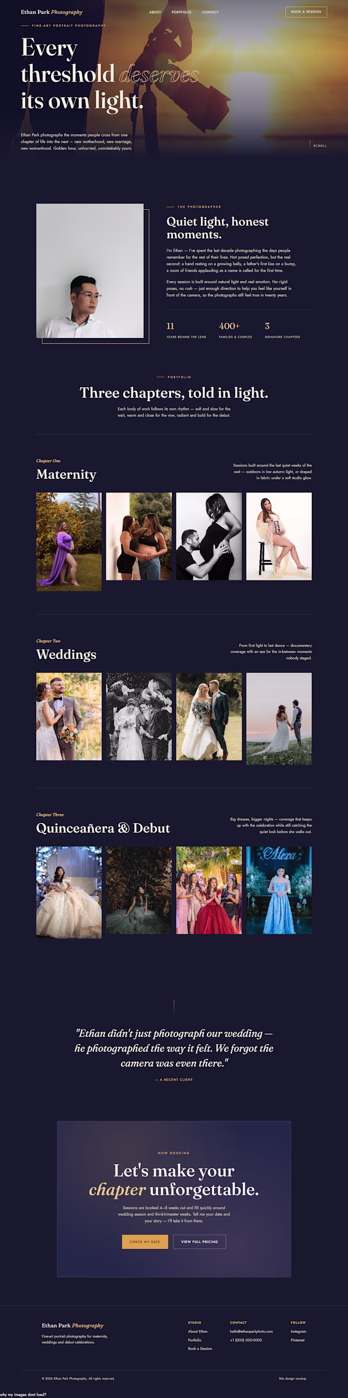 Custom WordPress Website for Professional Photographer