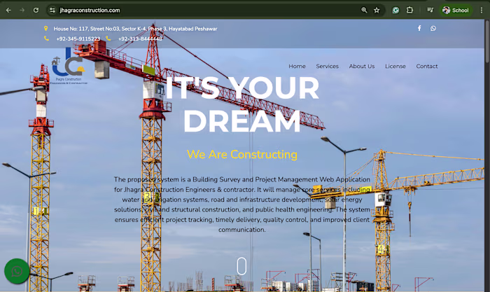 Website Development for Jhgara Construction