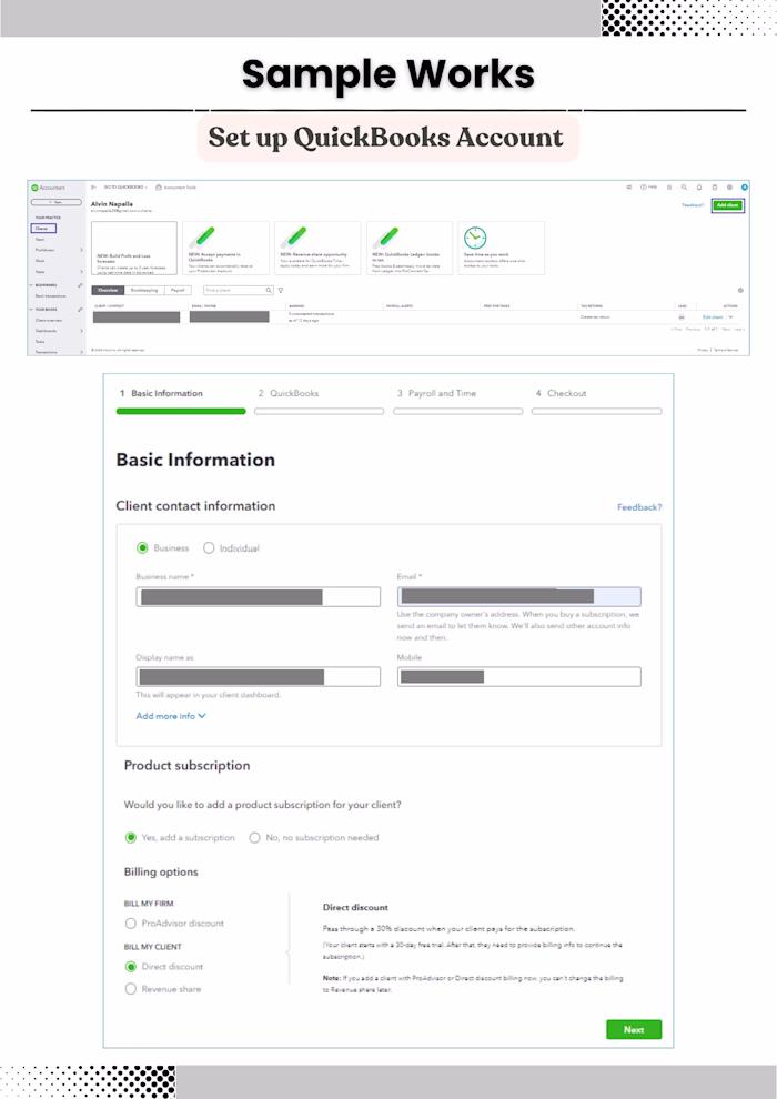 Sample Bookkeeping Works