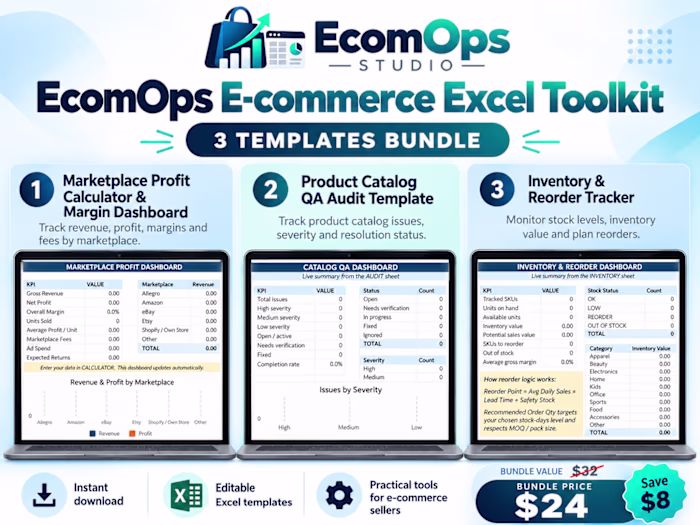 EcomOps Studio – E-commerce Excel Toolkit