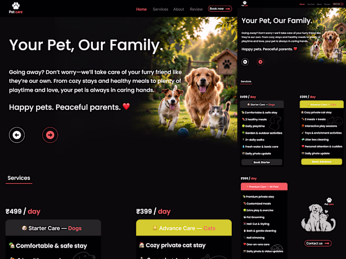 Designed a modern pet care
