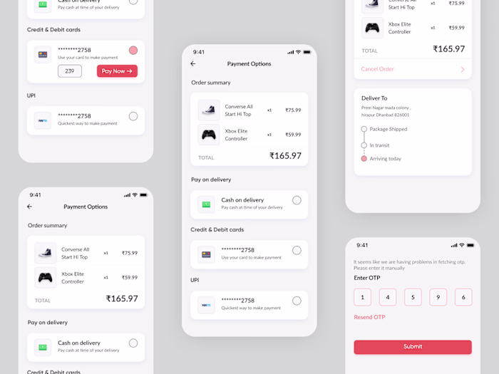 UI/UX Design for Order and Payment Process