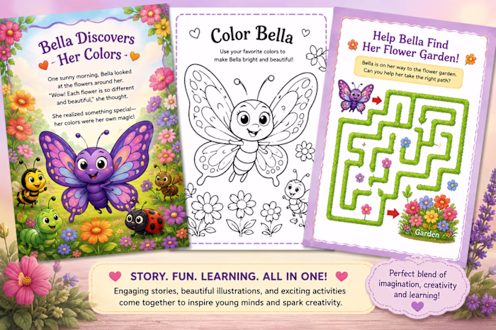Featuring story pages, coloring activities,