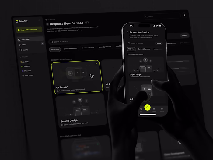 Uxability: SaaS Dashboard & Mobile App for Design Subscriptions