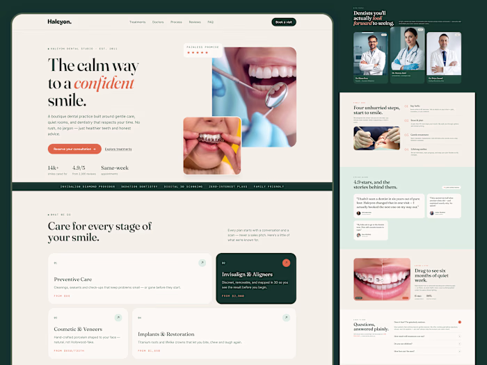 Designed Halcyon Dental Healthcare, a dental