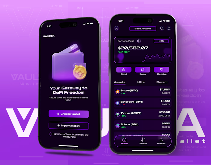 Defi Wallet Mobile App Design - Web 3 | Blockchain