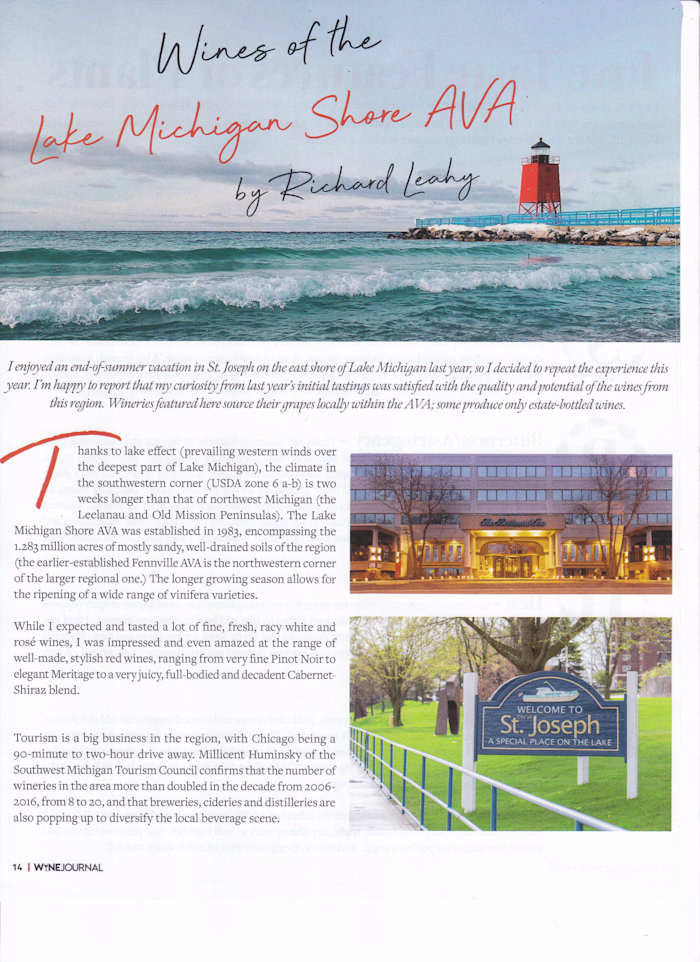 Author, "Wines of SW Michigan"