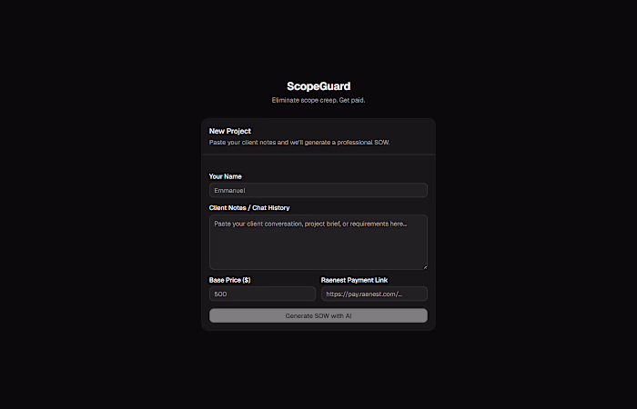 ScopeGuard — Kill scope creep, get paid