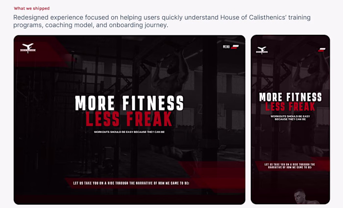 Redesigning an Online Calisthenics Platform for Higher Conversions