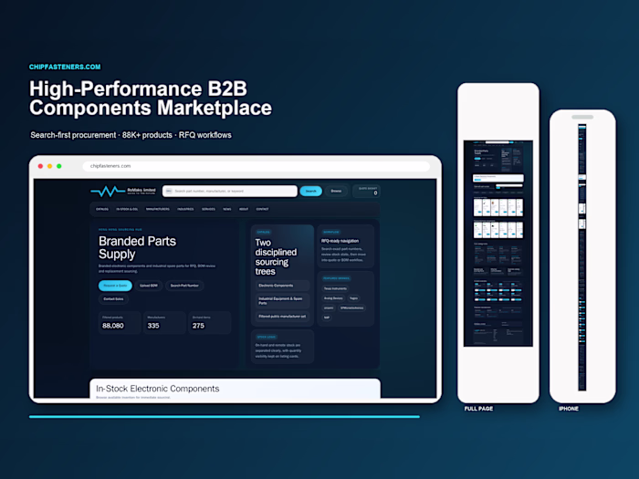 ChipFasteners is a search-first B2B
