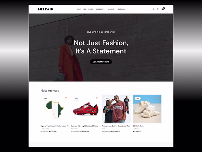 Luxraid - Luxury Fashion E-commerce Website Redesign
