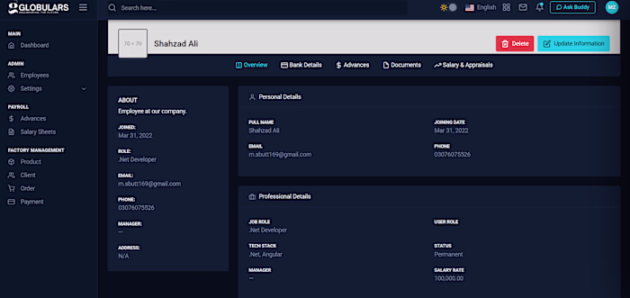 Globulars Enterprise Management System (GEMS)