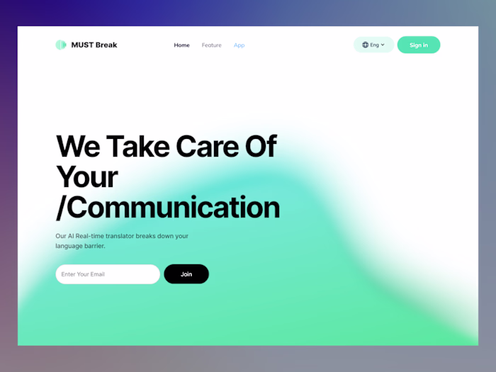 AI Translator App Landing Page Development