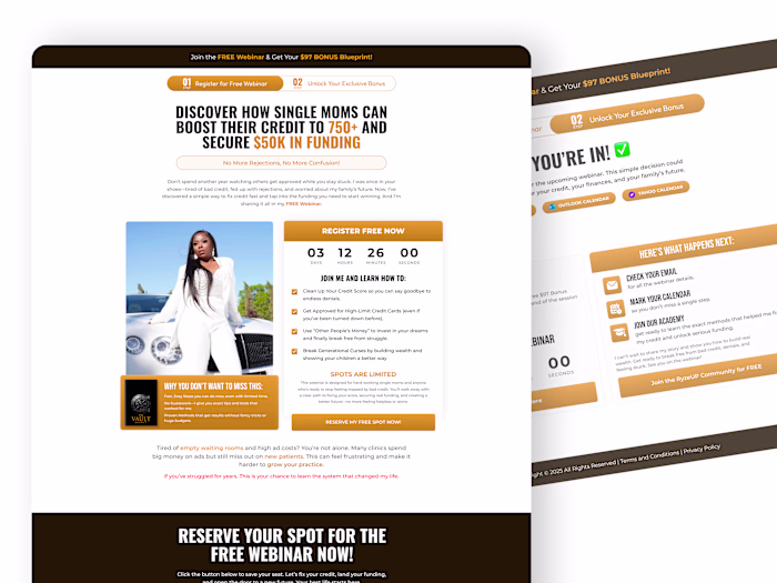 Webinar Registration & Confirmation page