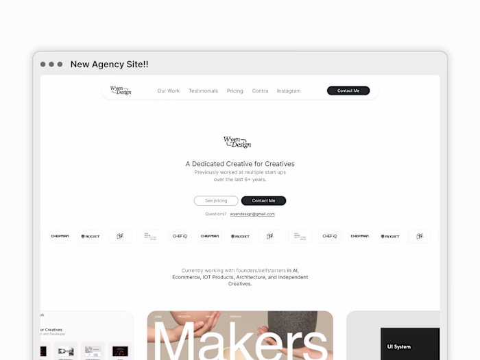 Minimalist Portfolio Website for Wyen Design