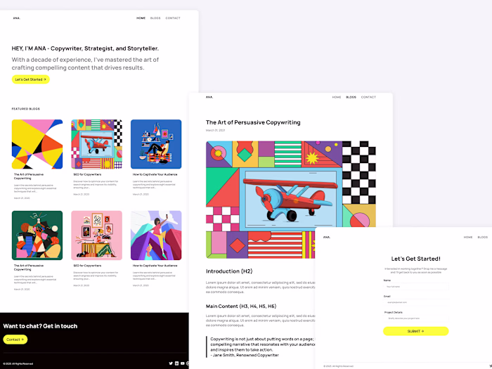 Personal Blog Template for Copywriters