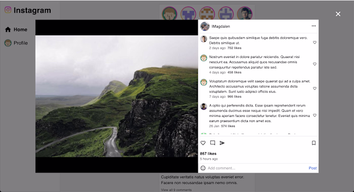 Instagram clone: