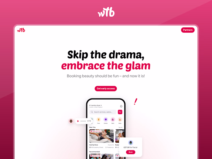WayToBook — Glam-Ready Landing Page Built in Framer