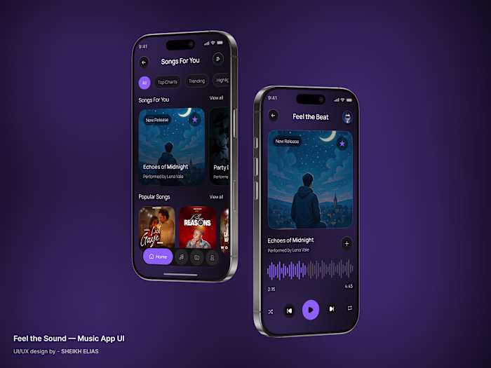 Feel the Sound – Music App UI Design