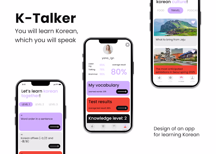 Mobile App UI Design for Language Learning App