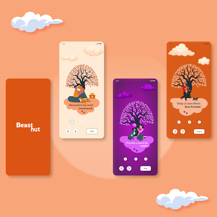 Beast Hut Animal Shelter app design