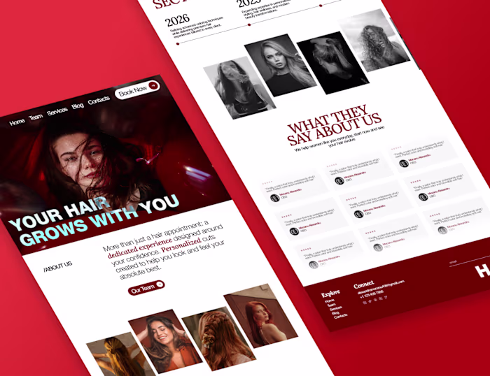 website for a hairstylist made