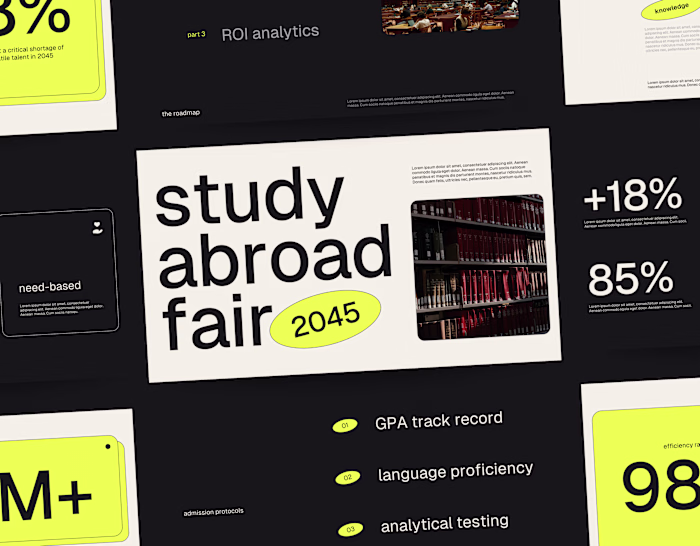 Study Aboard Fair Presentation Powerpoint Template