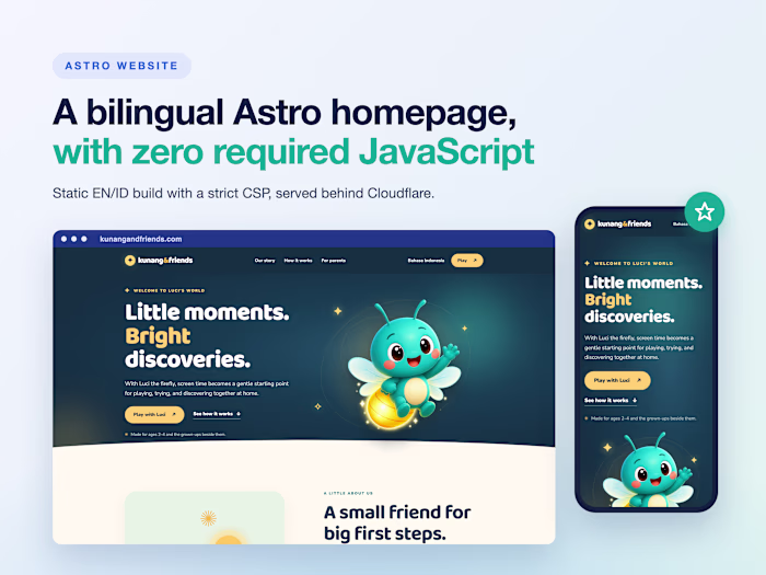Bilingual Astro Homepage for a Kids' Learning Brand