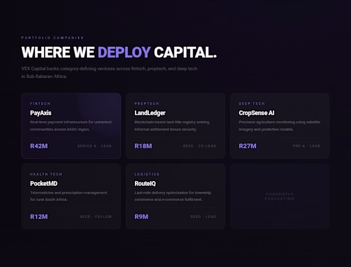 Cinematic Motion Site for a Venture Capital Firm