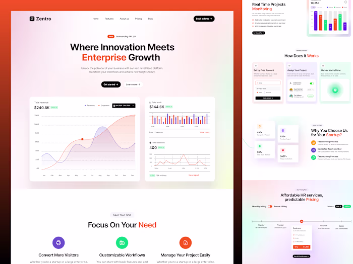Zentro - Saas Website