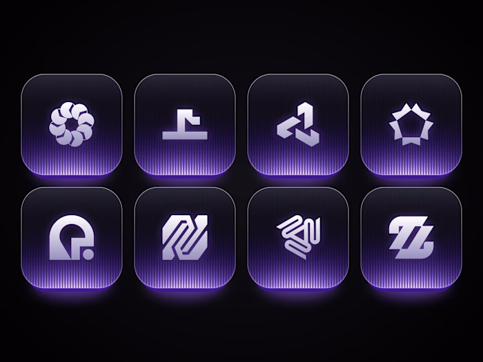 A set of 8 abstract