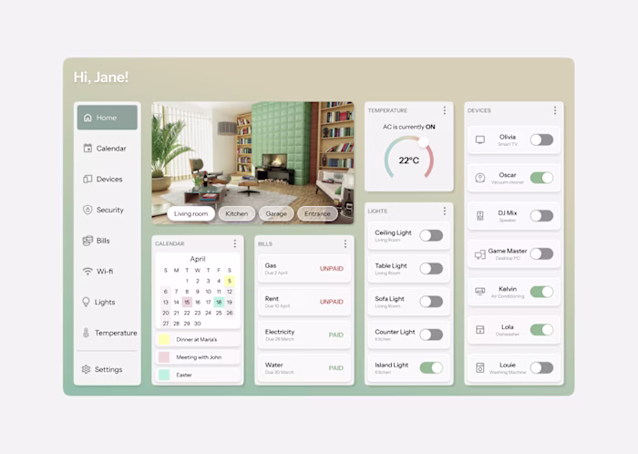 Home Monitoring App Design