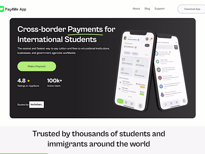 Pay4me App Landing Page