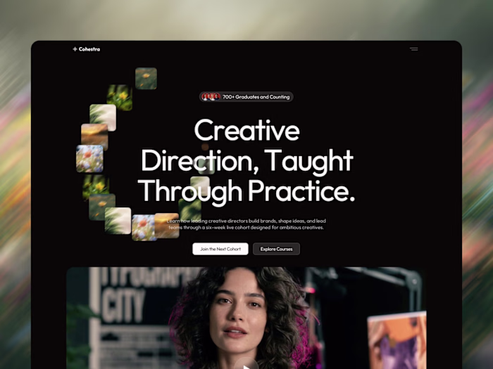 Cohestra: A Framer Website for Courses and Academies