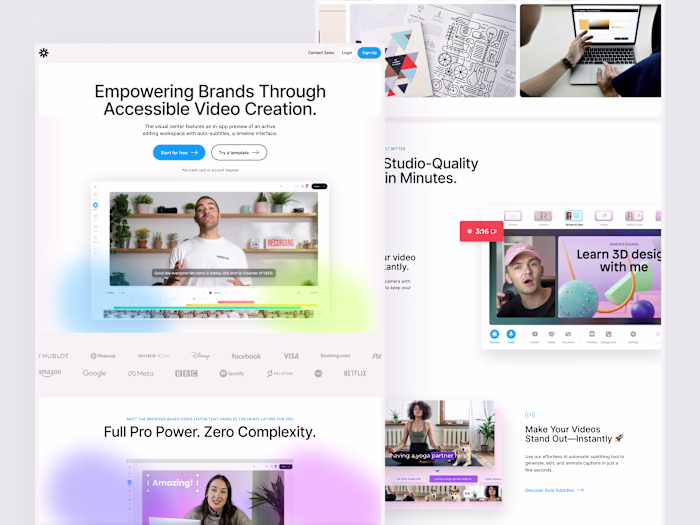 SaaS Landing Page for Video Creation Platform