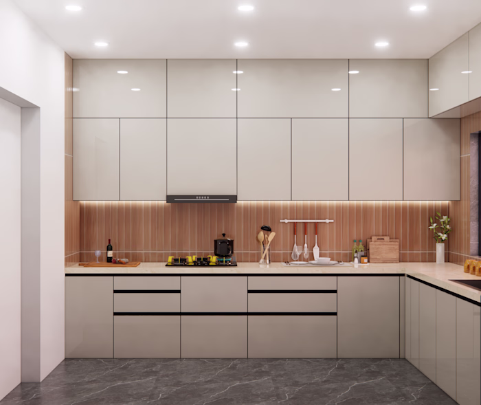 Modern Modular Kitchen Interior Design 3 D Realistic Render🔥