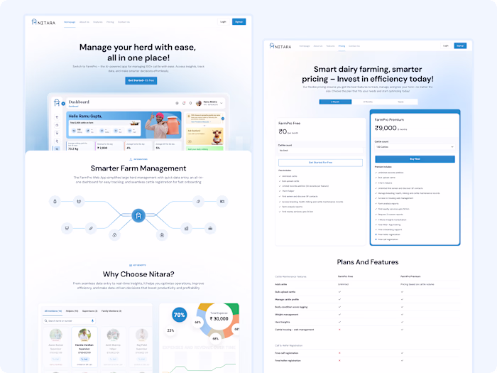 Nitara FarmPro Landing Page Design