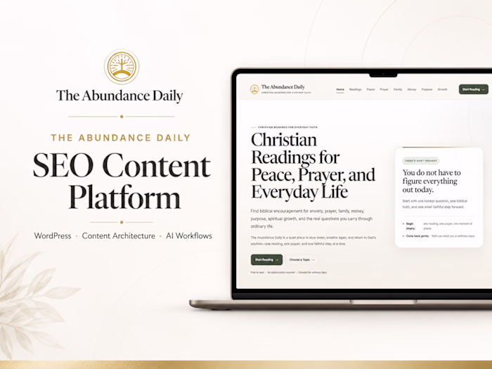 WordPress SEO Content Platform | The Abundance Daily